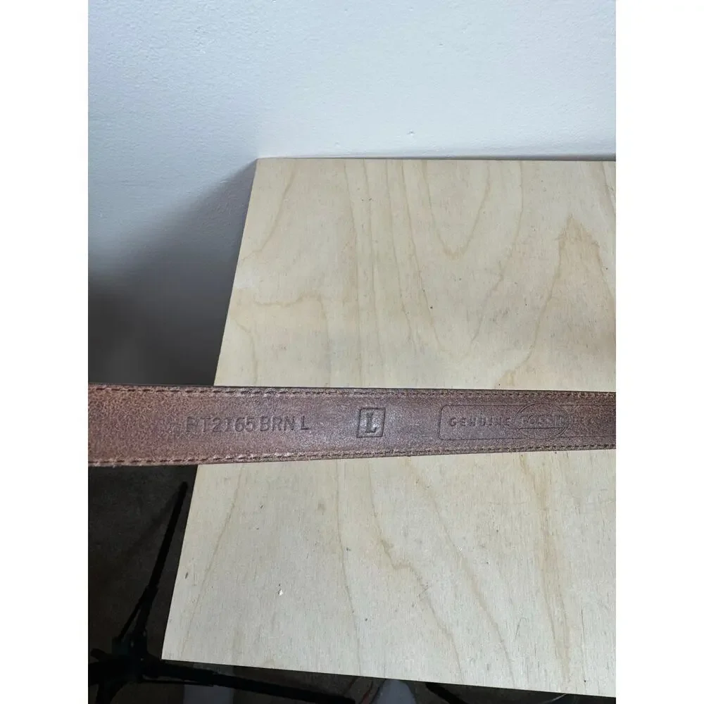 VTG Fossil Womens Belt Leather Brown Braided Boho Y2K 90s Medium 34-36”